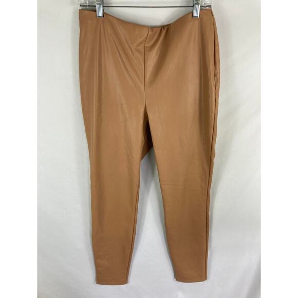Express Faux Leather Brown Legging Size Large - Picture 1 of 6